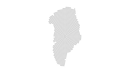 Greenland Stylized halftone dot map with concentric circular pattern © magr80