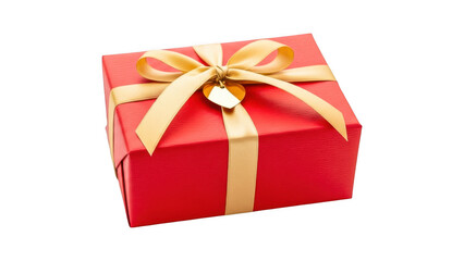A red gift box with gold ribbon isolated on transparent background tshirt design