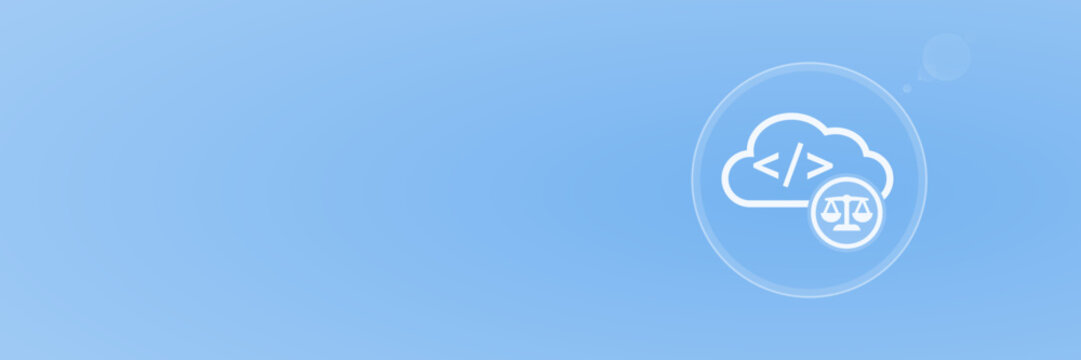 IT-Recht Software Lizenzrecht und Cloud Computing Header Vektor svg unter 60 kB copy space