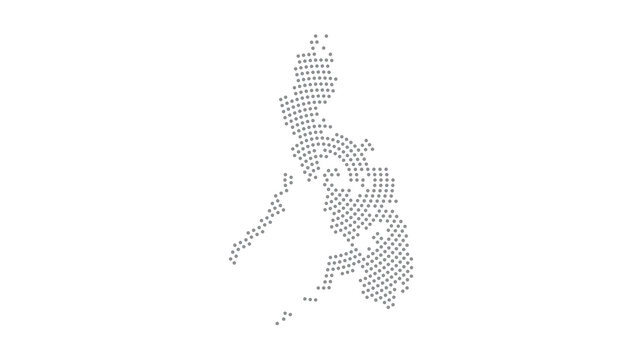 Philippines Stylized halftone dot map with concentric circular pattern