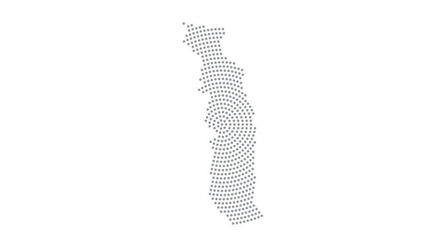 Togo Stylized halftone dot map with concentric circular pattern