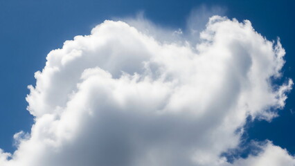 Obraz premium Close up of a large cloud in the sky. Natural cloudscape background in cloud dancer color. Weather concept. Cloud Dancer Color of the Year 2026