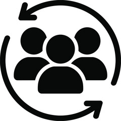 People Icon With Circular Arrows Symbolizing Teamwork and Collaboration group