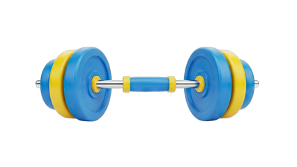 Colorful Dumbbell on White Background