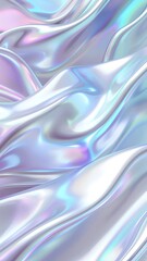 Obraz premium Iridescent flowing holographic liquid metal waves creating a mesmerizing abstract background texture