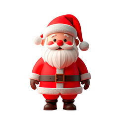 Obraz premium santa claus isolated on white background.Minimalistic stylized Santa Claus character