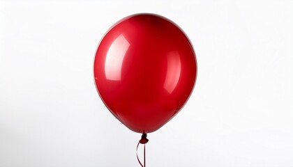 red helium balloon floating isolated on a white background