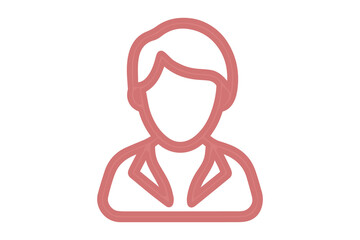 Red Person Icon Outline on Black image