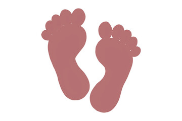 Two Red Footprints Side by Side on Black Background Keywords: footprints, feet, red, imprint, mark, symbol, graphic