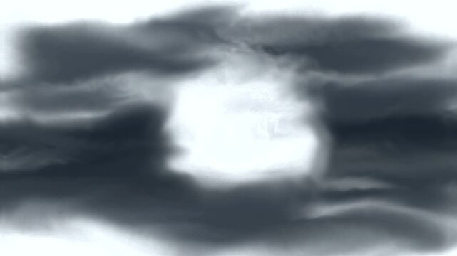 雲の隙間から見える月明かりをイメージした
水墨画　モーショングラフィックス背景