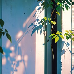 window and tree, pastel light