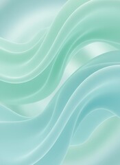 Abstract blue and green pastel waves with smooth flowing lines and gentle gradients visible throughout