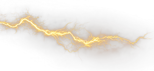 Golden Thunderbolt Lightning Bolt PNG Stormy Sky Electric Flash Transparent Overlay PNG