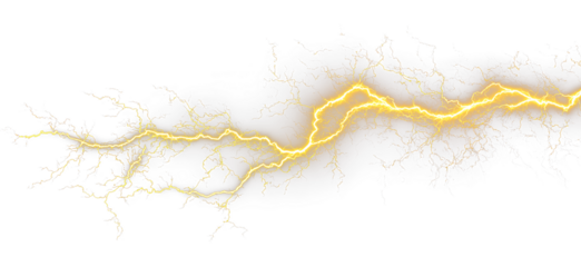 Golden Thunderbolt Lightning Bolt PNG Stormy Sky Electric Flash Transparent Overlay PNG