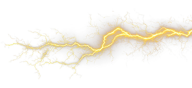Golden Thunderbolt Lightning Bolt PNG Stormy Sky Electric Flash Transparent Overlay PNG
