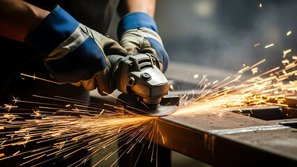 worker welding steel