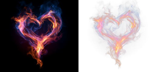 Burning Fire Heart Shape Glow Transparent PNG