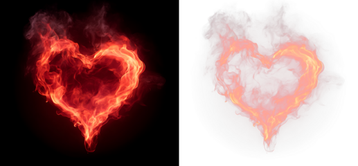 Glowing Blaze Heart Illustration Transparent Background PNG