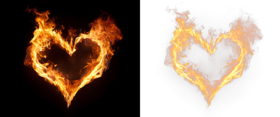 Glowing Blaze Heart Illustration Transparent Background PNG