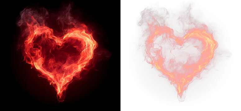 Glowing Blaze Heart Illustration Transparent Background PNG