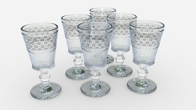 glass goblet set on white background