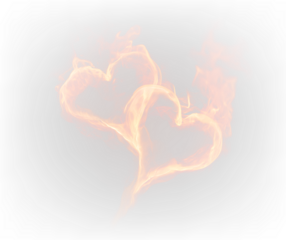 Glowing Flame Heart Romantic Fire Effect PNG
