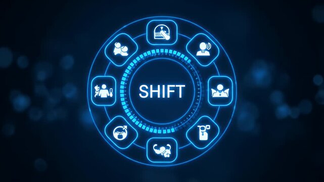 SHIFT concept for business transformation on a digital screen