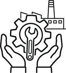 Industrial maintenance and engineering service concept illustration