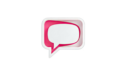 3D Speech Bubble Icon on White Background