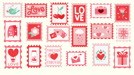 valentines stamps love, mail romantic card