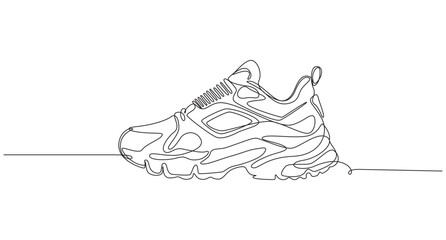 sports shoes continuous one line art drawing,7