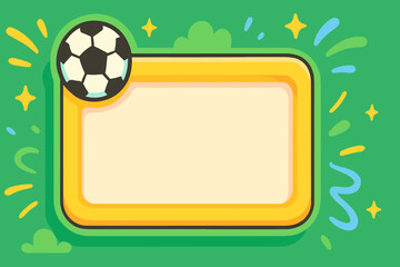 Soccer Ball and Award Border on Green Background