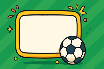 soccer ball with a banner