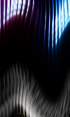 Abstract Dark Background with Vertical Blue and White Wavy Light Streaks