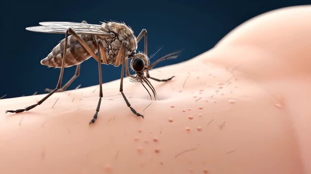Mosquito Piercing Skin Animation: A Detailed Look at the Biting Process and Skin Reaction
