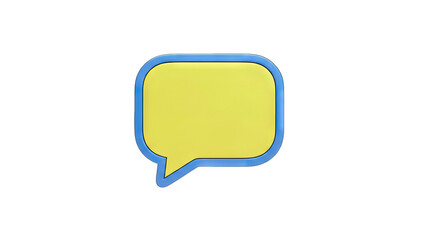 3D Speech Bubble Icon on White Background
