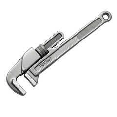Silver Adjustable Wrench Detailed On Transparent Background For Mechanical And Industrial Purposes