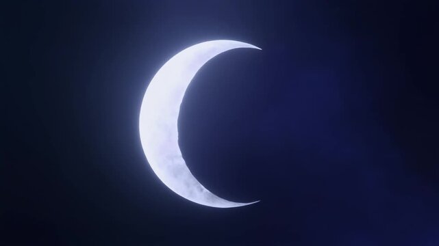 deep indigo gradients form a soft crescent moon shape