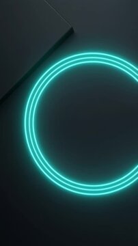 neon teal gradients condense into a bright thin ring