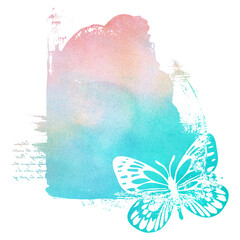 Spring-, summer- watercolor sublimation. Clip art on white background © Julia