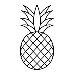 Obraz premium Outline of a Tropical Delight: A simple outline of a juicy pineapple, perfect for culinary projects. 