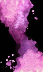 Bright painted neon pink and violet watercolor texture. Hand drawn background
