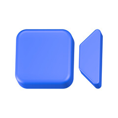 video camera 3d rendering icon blue