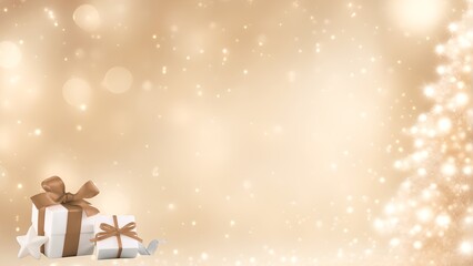 Elegant Christmas Gift Background with Sparkles