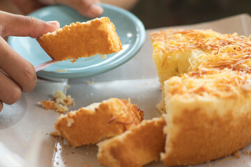 Soft and Fluffy Savory Cake Cutting Moment