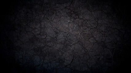 Dark grunge cracked texture forming a complex network