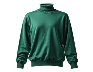 Elegant Drape of a Hanging Cashmere Turtleneck, Angled Side View, isolated on transparent background