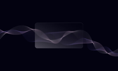 A page for a glassmorphism style web site with abstract waves.	