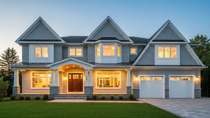 House Exterior with Green Grass and Yard