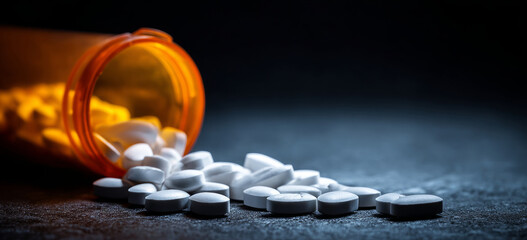 White pill medicine tablet pharmacy addiction overdose health danger